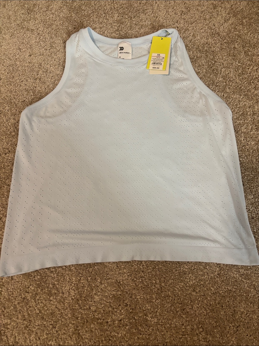 all in motion Light Blue Perforated Athletic Tank